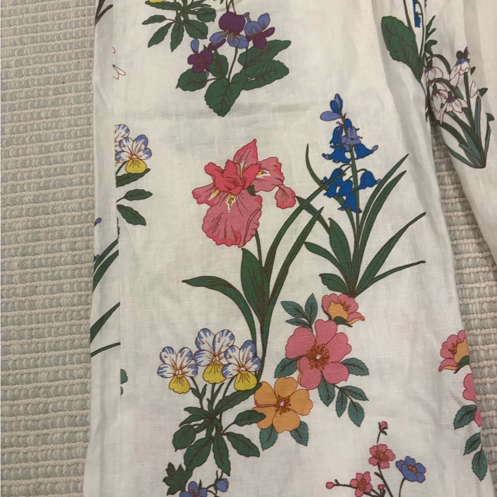 Boden linen pants NWT Kensington linen pants 8 Wide-Leg Floral current $220 - Picture 4 of 14
